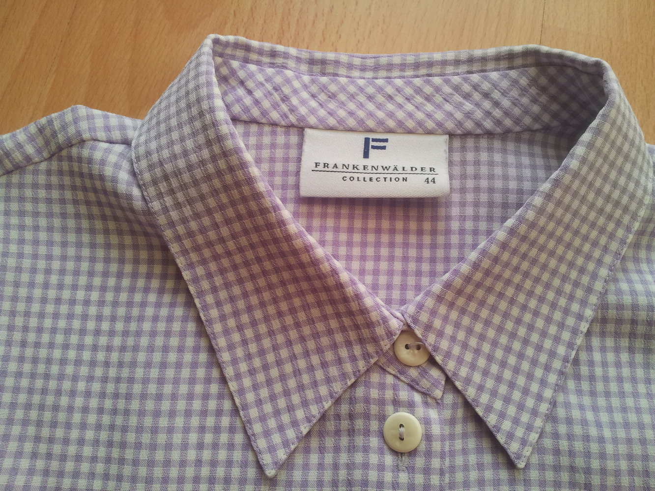 Bluse Frankenwälder lila weiß kariert Gr. 44 