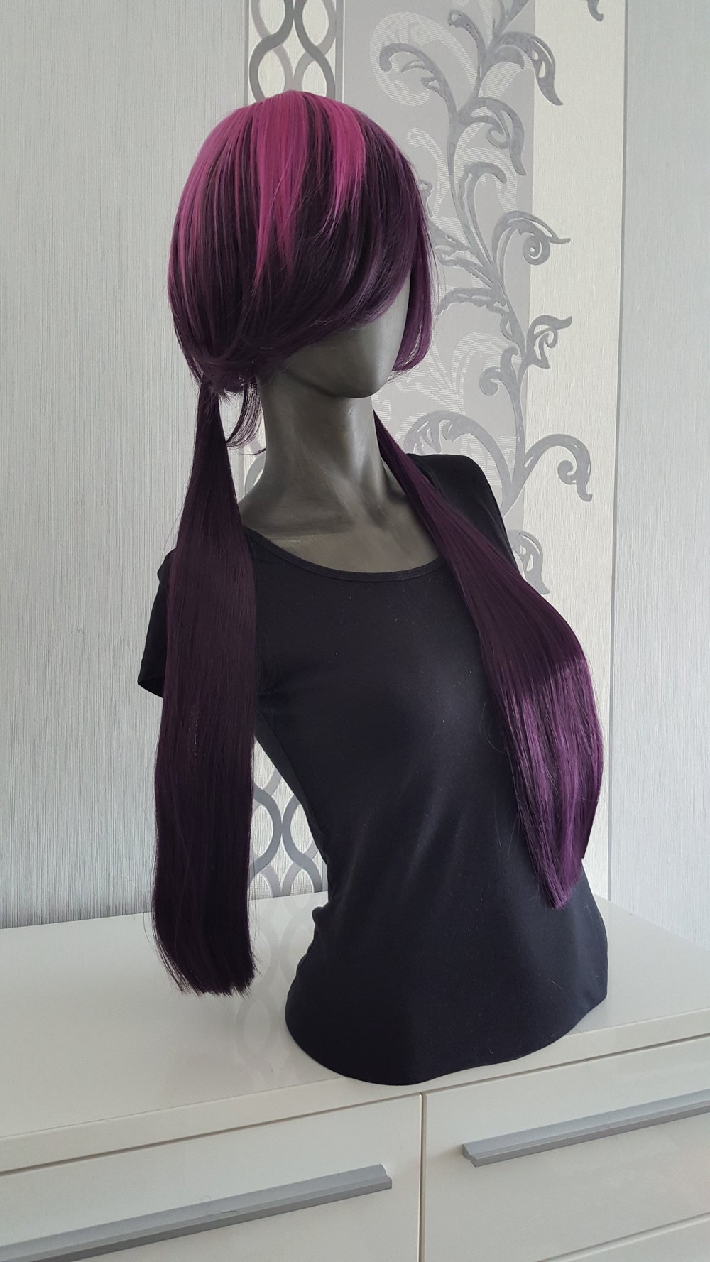 Hübsche Cosplay Fotoshoot Perücke Lila Violet Zöpfe Neu