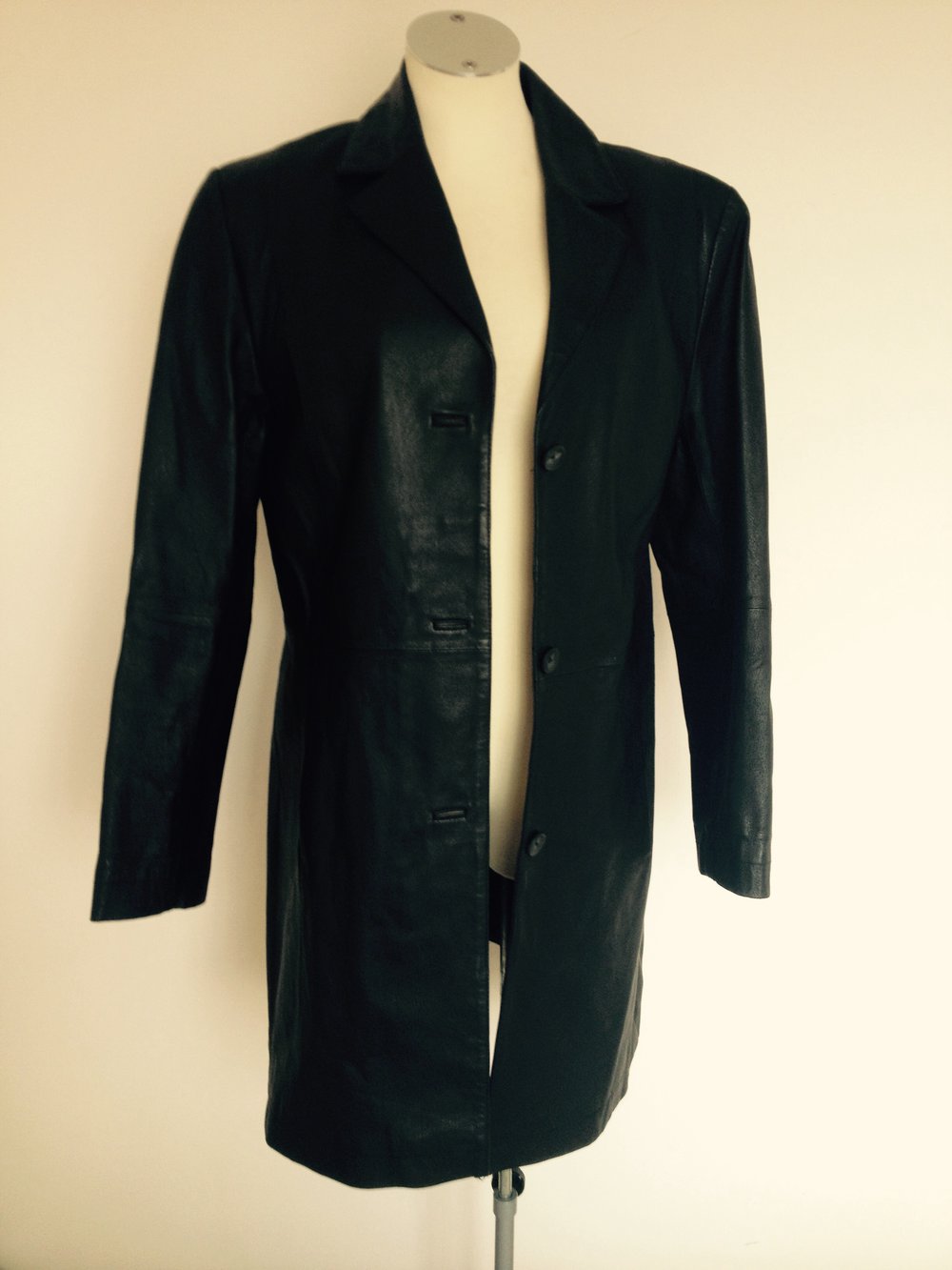 Edle Long Lederjacke  Mantel Trendi