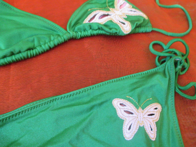 NEU Glitzer- Stickerei Schmetterling Butterfly Triangel Bikini 