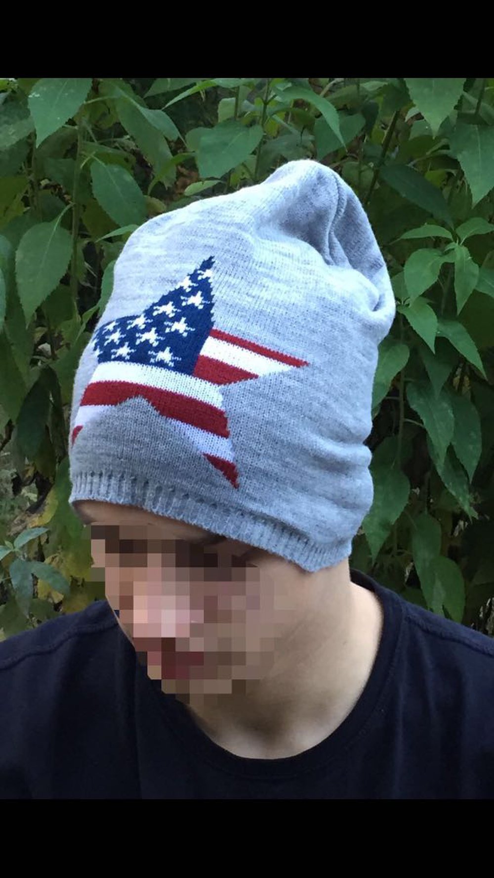 SUBLEVEL Mütze BEANIE •Stars & Stripes• unisex onesize grau 
