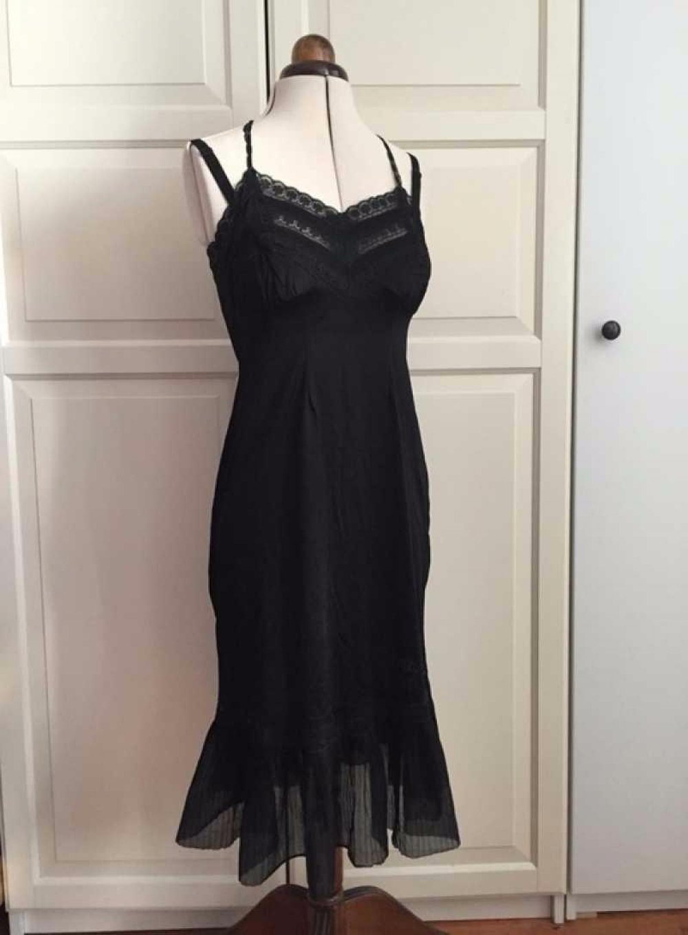 Vintage Unterkleid Negligee schwarz
