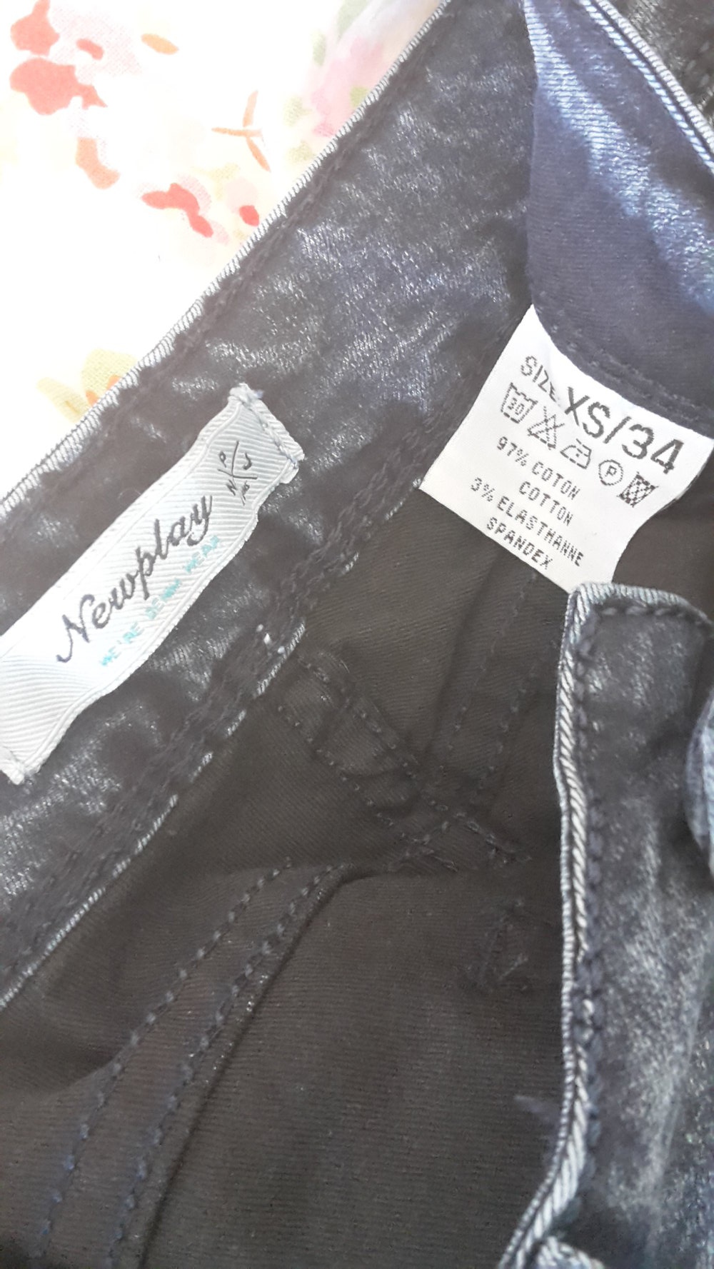 Dunkelblau Mellierte Jeans