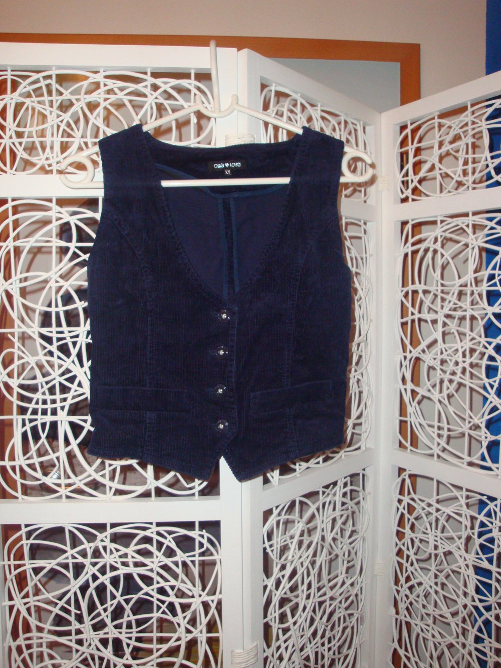 dunkelblaue Cordweste