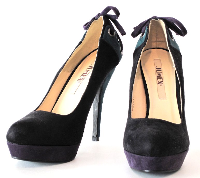 Sexy Plateau Pumps Highheels Gr. 41 schwarz /violett/grün neu
