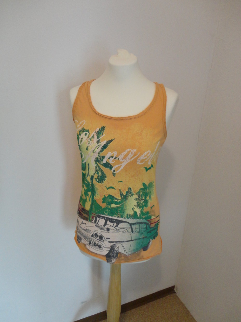 Top Print Los Angeles L.A. orange bunt Basic Blogger Style S
