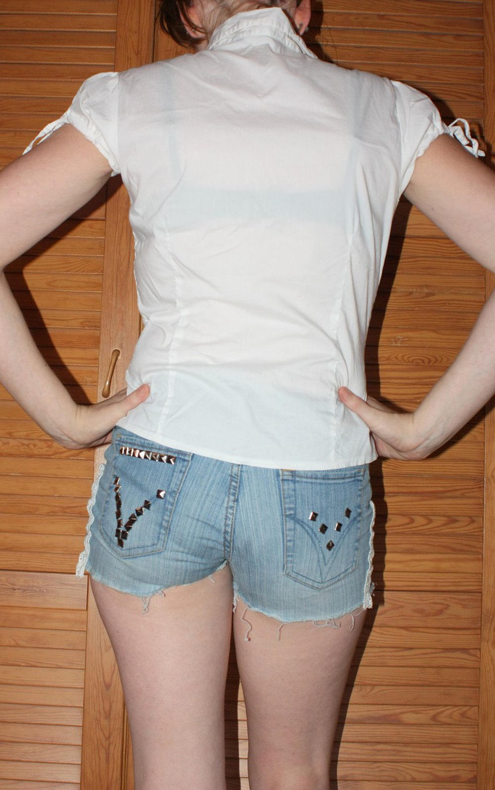 Weiße Bluse, Puffärmelchen, Amisu, Gr. 34