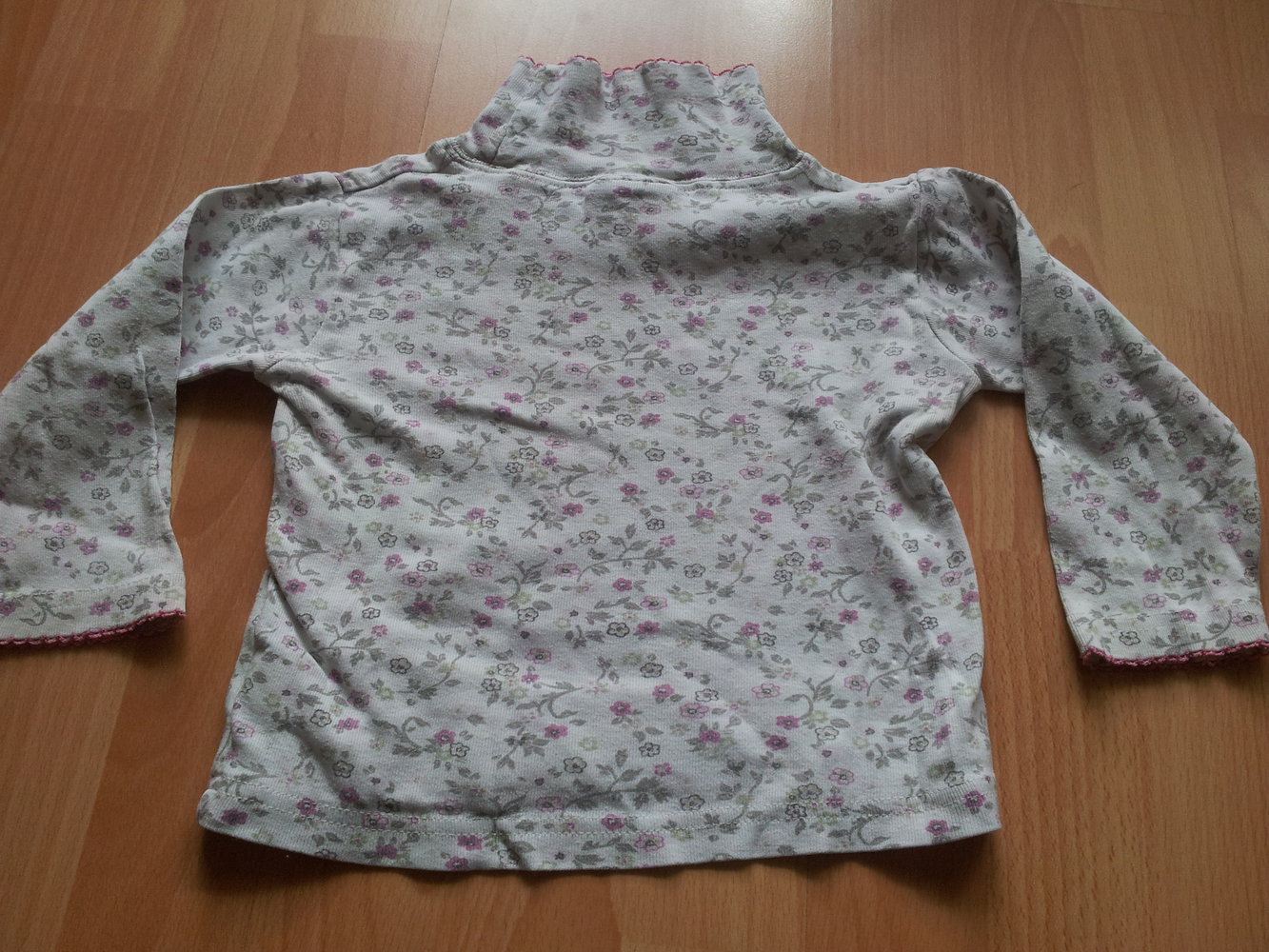  Rollkragen Pullover weiß grau rosa Gr. 92