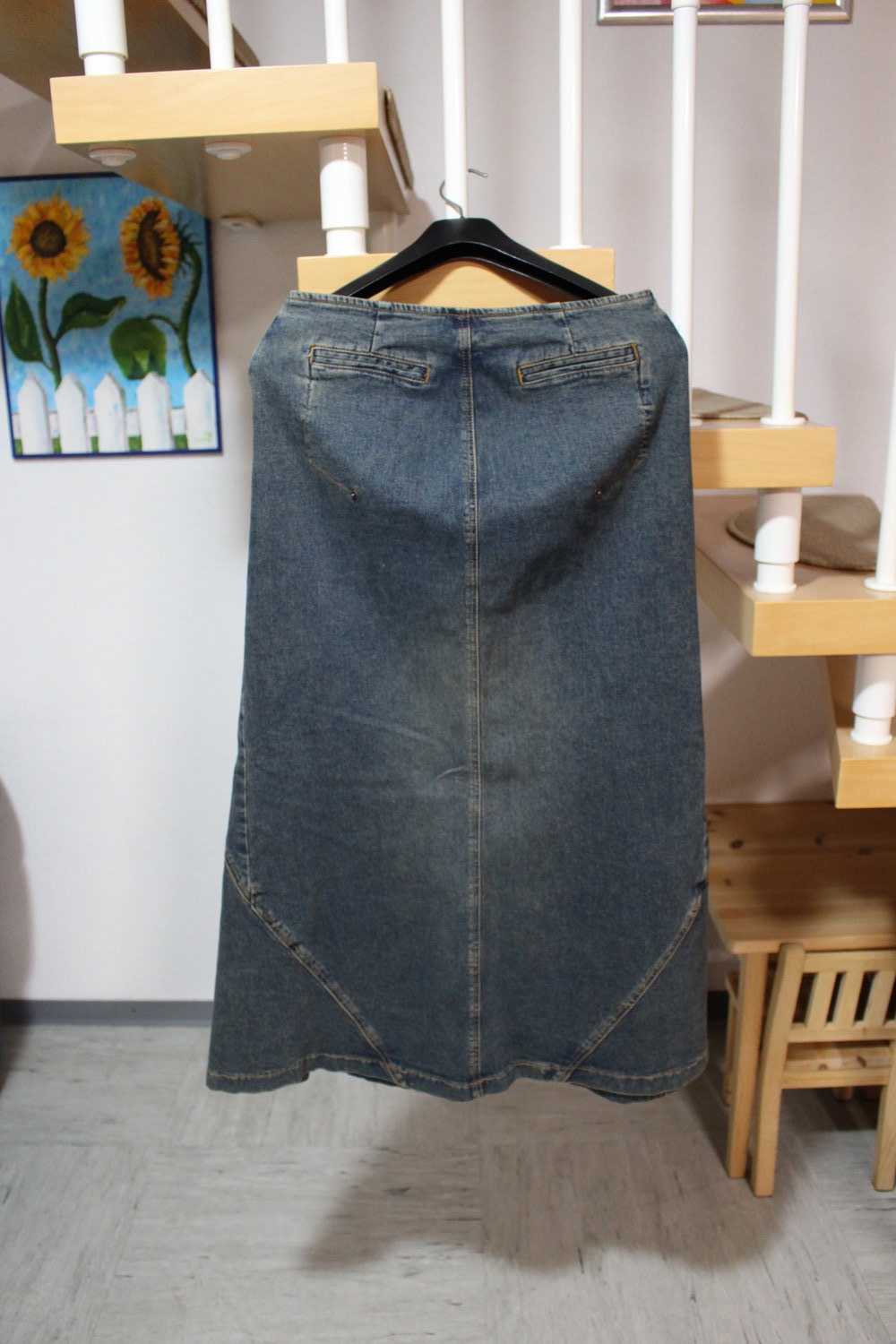 331. Langer Retro-Jeansrock von Heine, Gr. 40