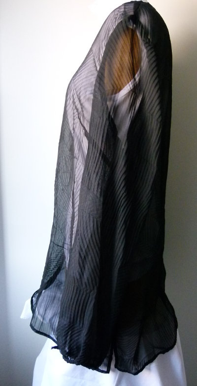 Chiffon Tunika Bluse in Spinnweben Optik, transparent schwarz,  Gothic Boho Emo Alternative Metal Mori