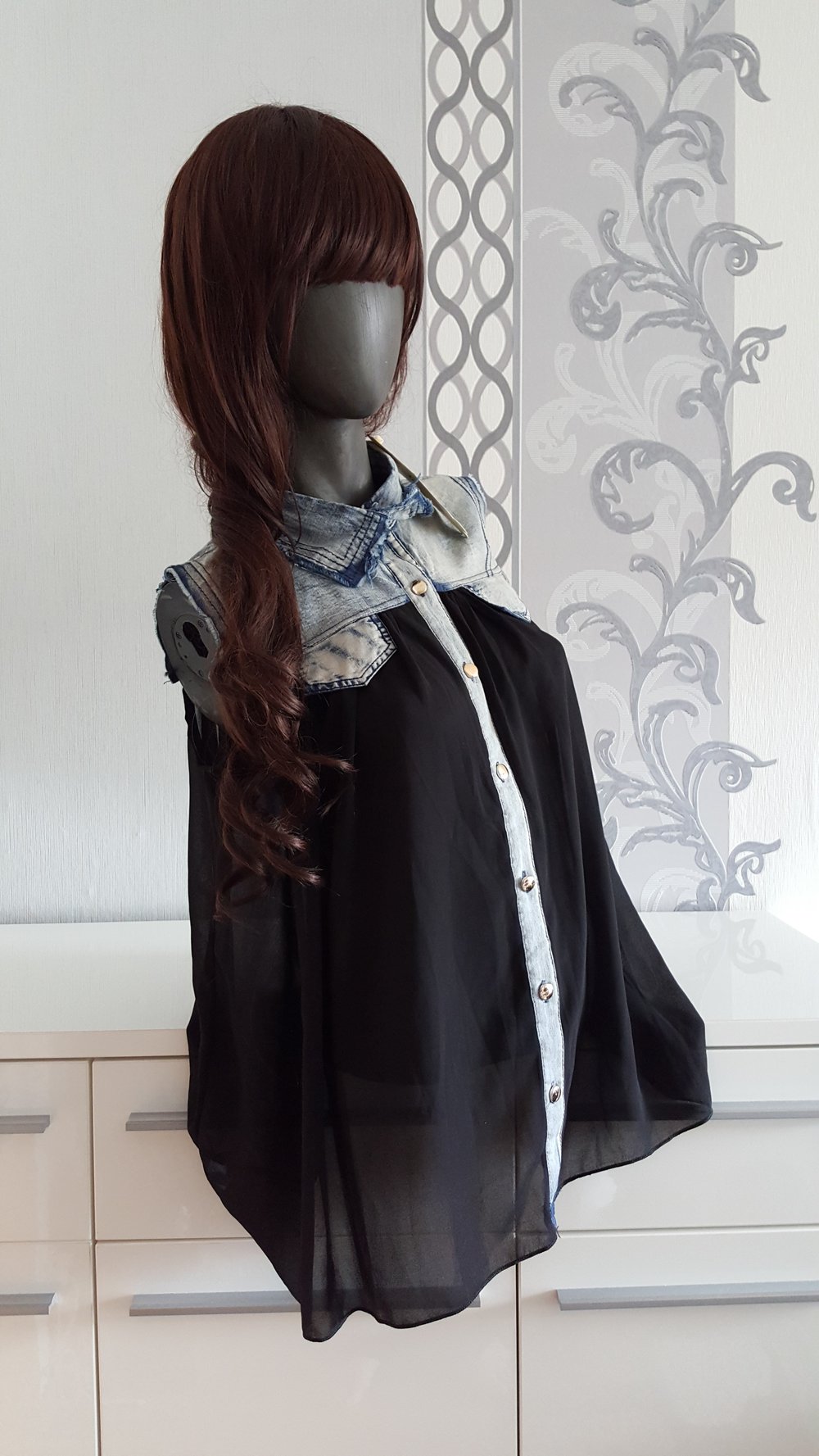 Bluse Jeans L / M 38 / 40 Neu