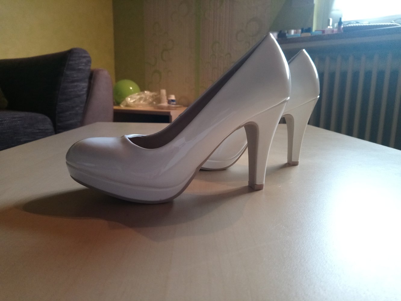 weiße Lack pumps 