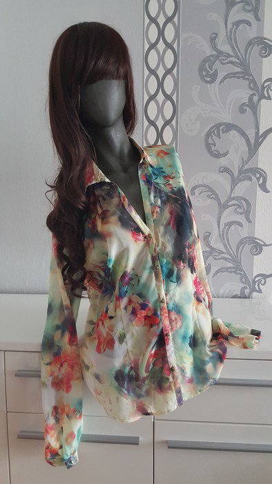 Schöne bunte blumige Bluse 40 38 M L Hippie