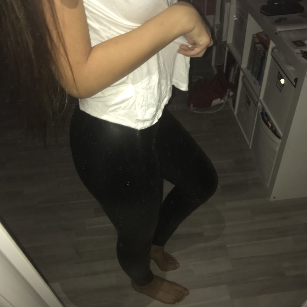 Leder-Optik Thermo-Leggings