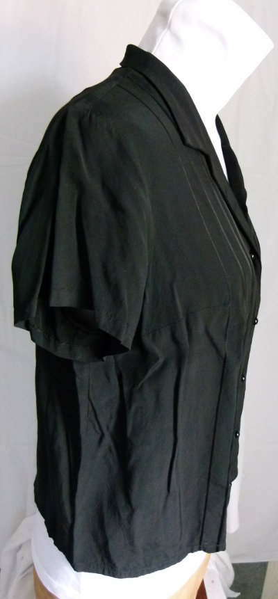 Vintage Bluse, schwarz, monochrom gestreift, Retro Sixties 60s Rockabilly Gothic Mori Retro