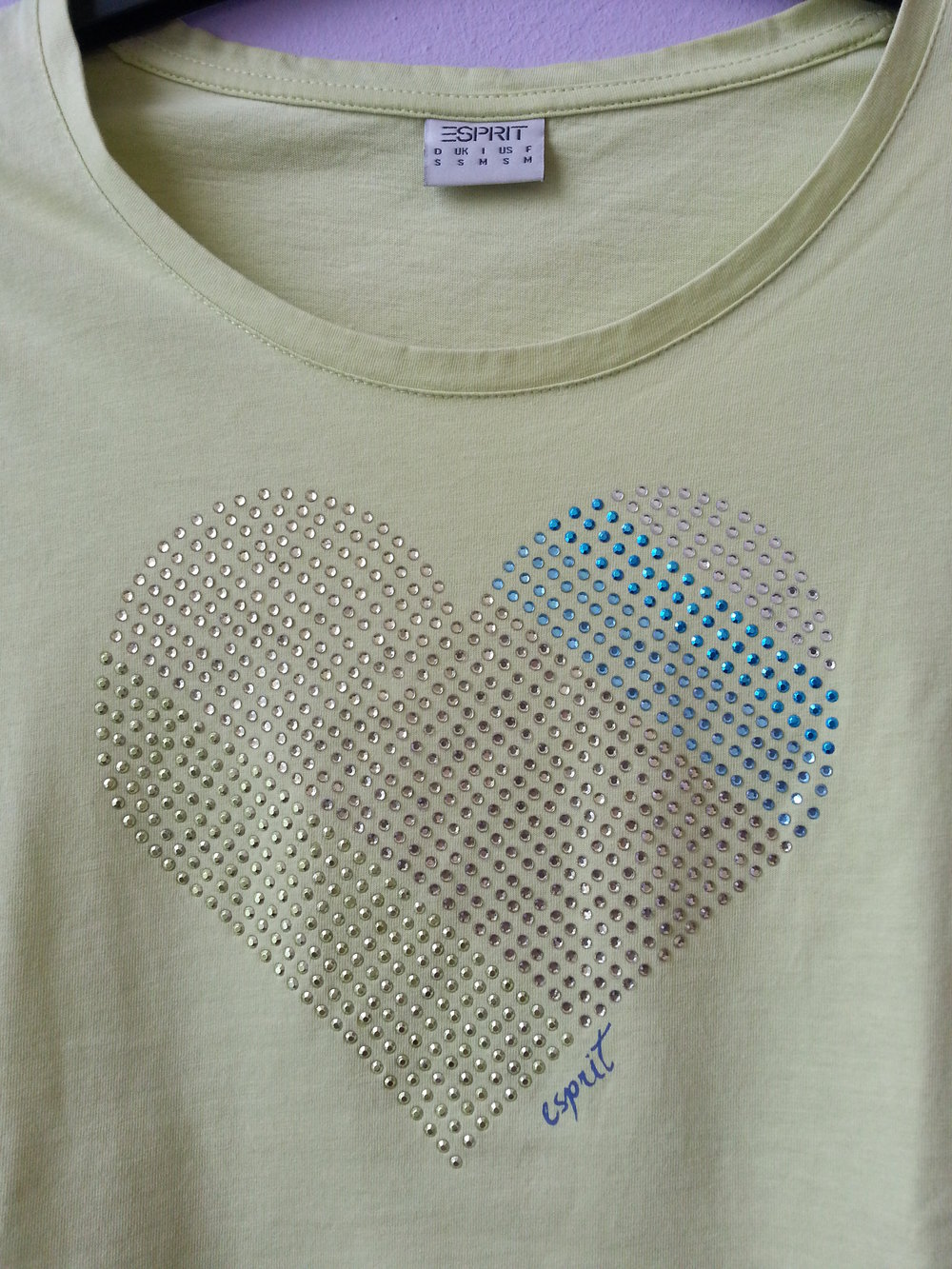 Shirt gelb Herz bunt Esprit S