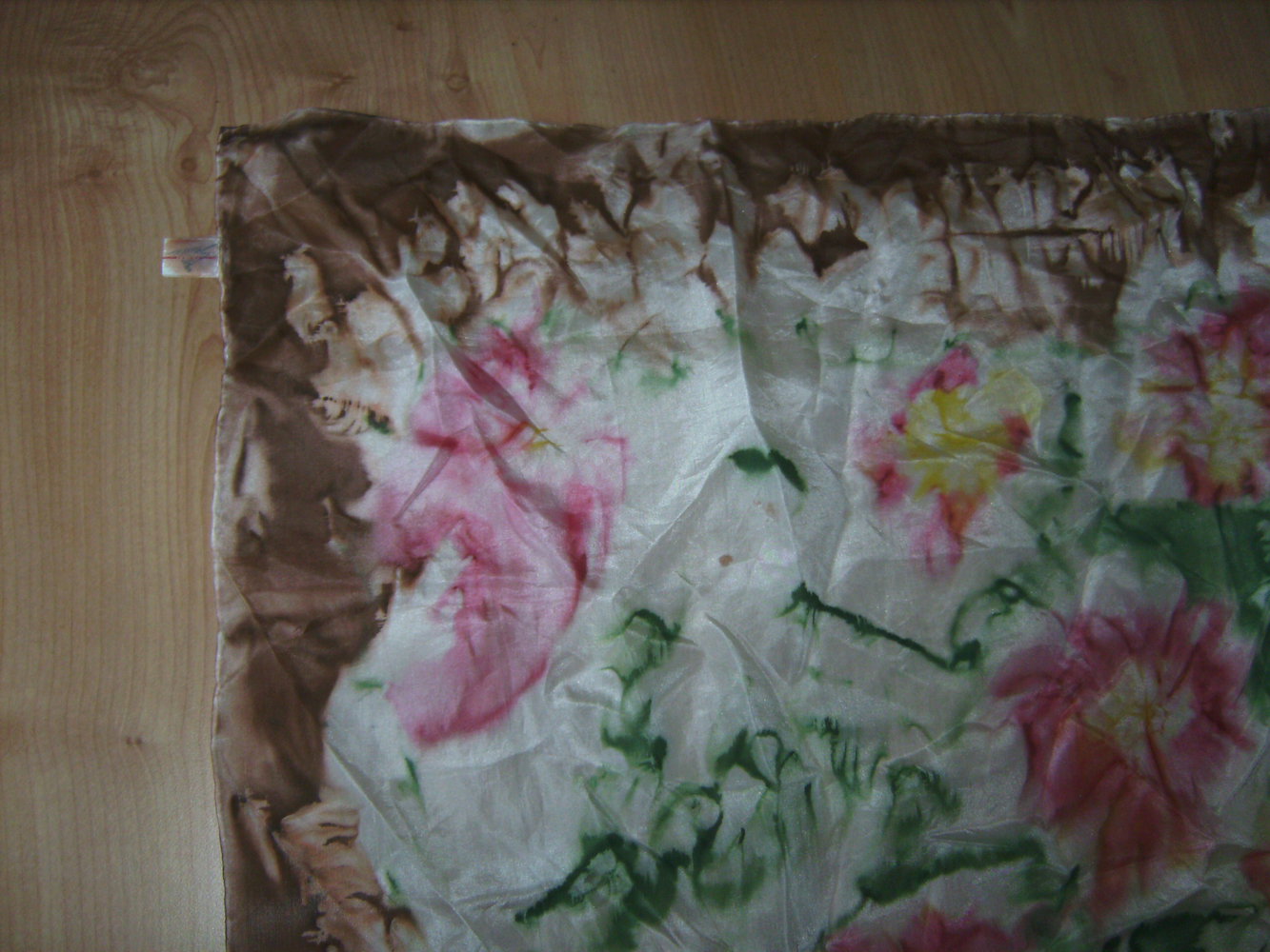 Silk! Einzelstück aus Seide! Tolles zartes Seidentuch in Pastellfarbenem Blumenprint. DIY Unikat in Batik Look! Tuch, Bandana, Schal, Accessoire, Hibiskus Blüte