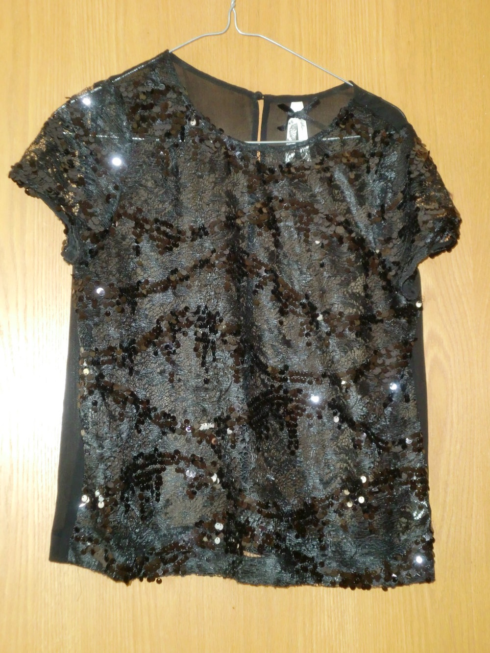 Glitzer-Shirt  / Shirt, Gr. 36, schwarz, von Primark (Atmosphere)