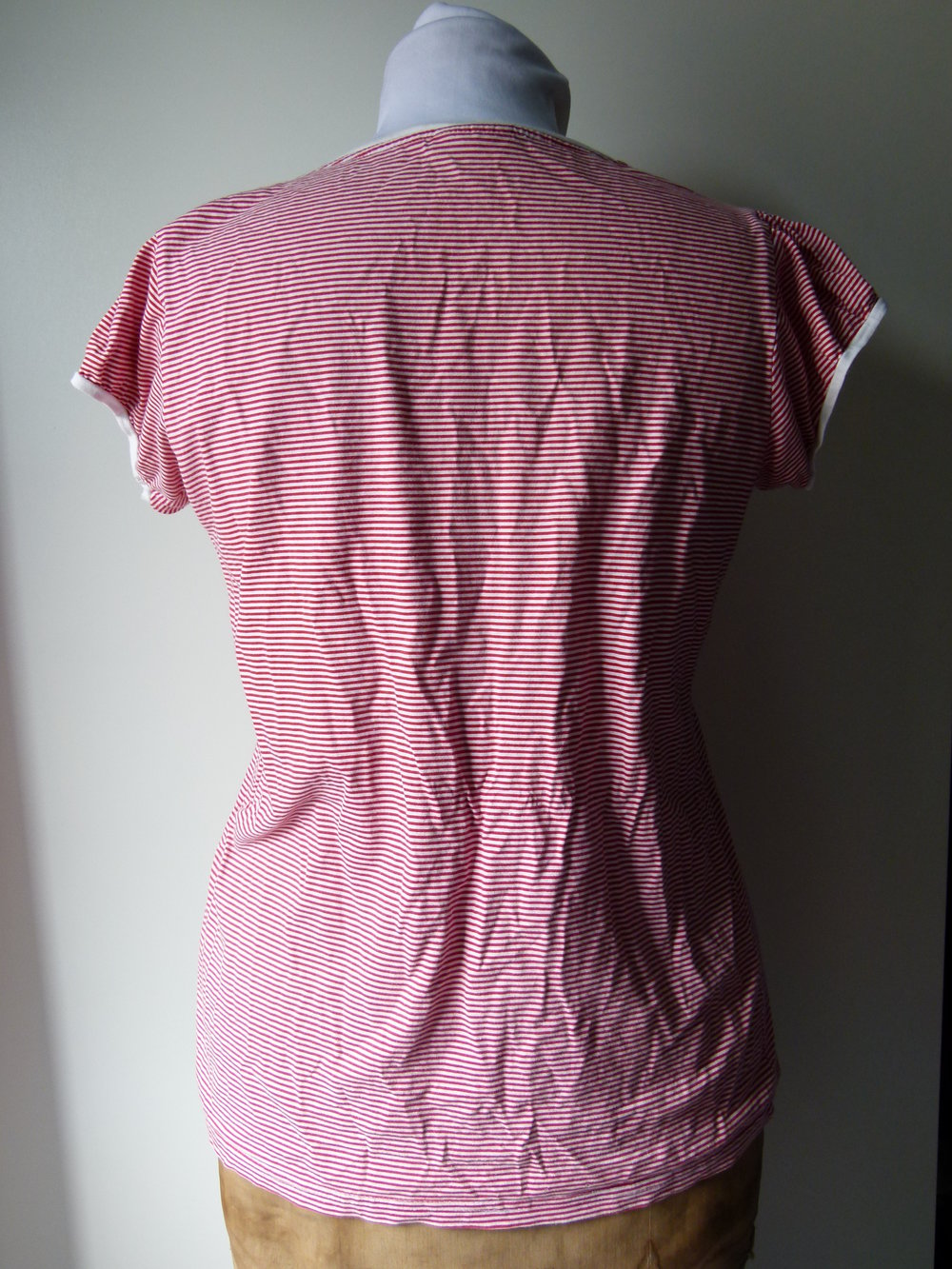Ringel Shirt, rot weiß gestreift, Retro Casual Boho Sommer Festival