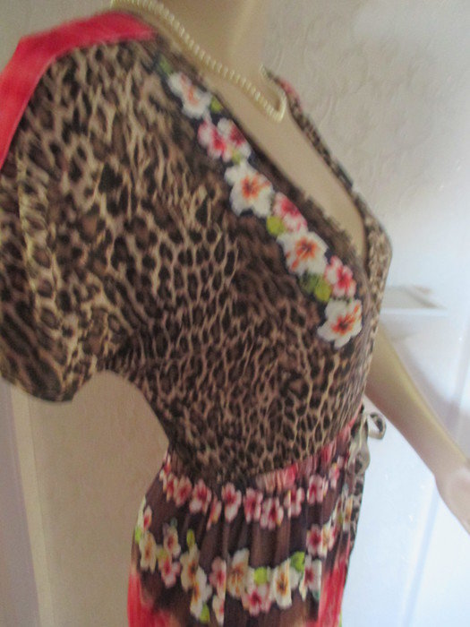 NEU * Karibik * Blüten * Blumen * Flower- Power * Leo * Anima- Style * Strech * Mini- Kleid 