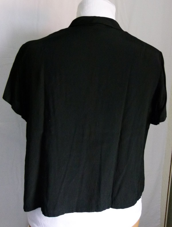 Vintage Bluse, schwarz, monochrom gestreift, Retro Sixties 60s Rockabilly Gothic Mori Retro