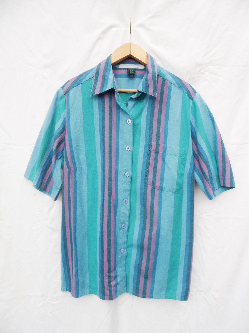 Blau Türkise Streifen Bluse