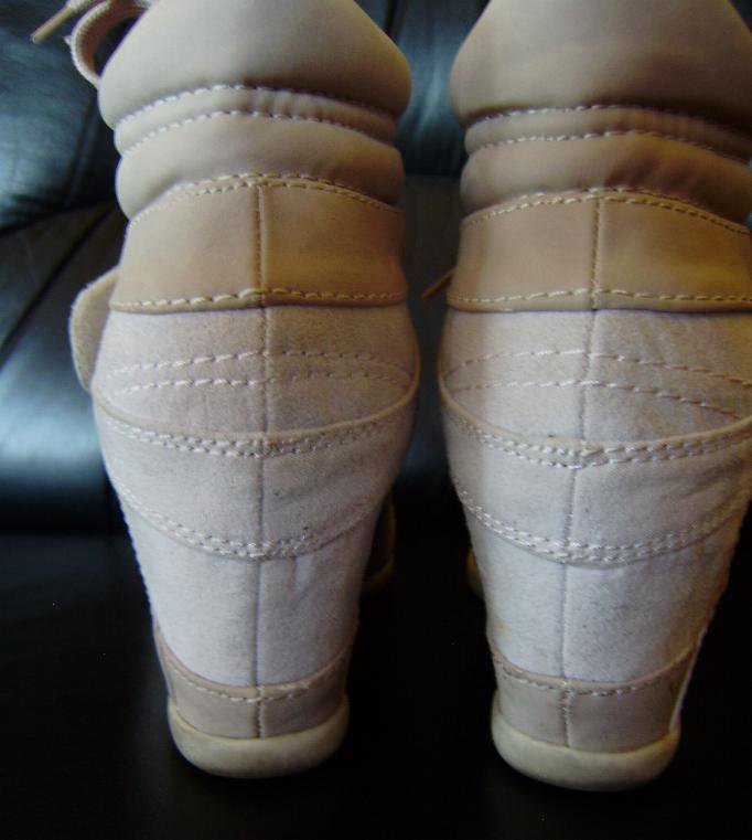 High Top Sneaker Wedges Keilabsatz altrosa Gr. 39 Wildleder