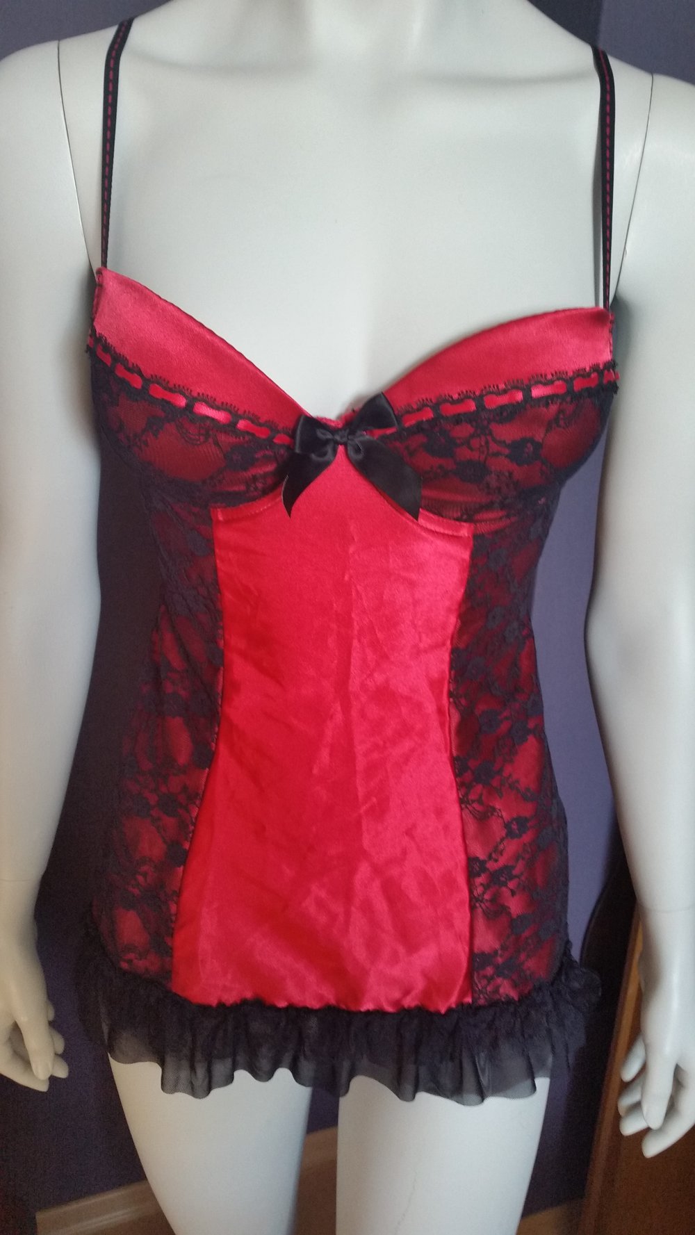 rot schwarze Corsage mit String 
