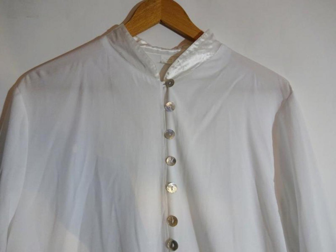 Weiße Longbluse Vintage Gr. M Gr. 40 Gr. 42 Gr. 40/42