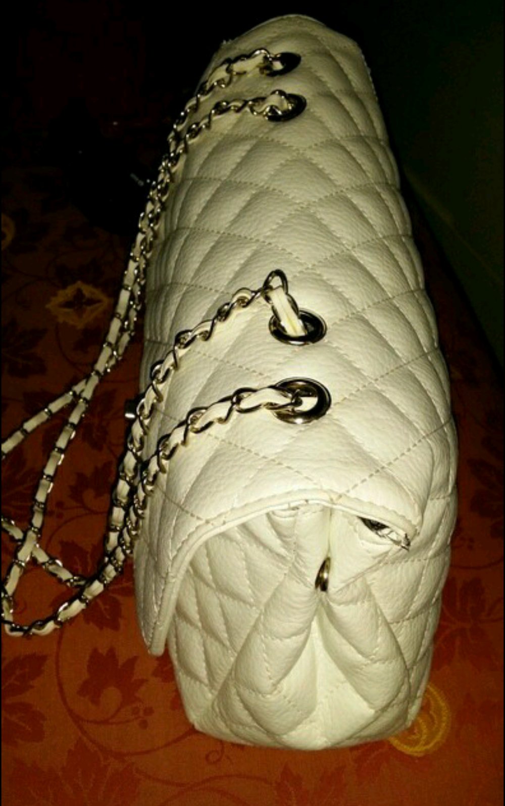 Weiße schöne gesteppte Schultertasche Umhängetasche Tasche Handtasche Abendtasche