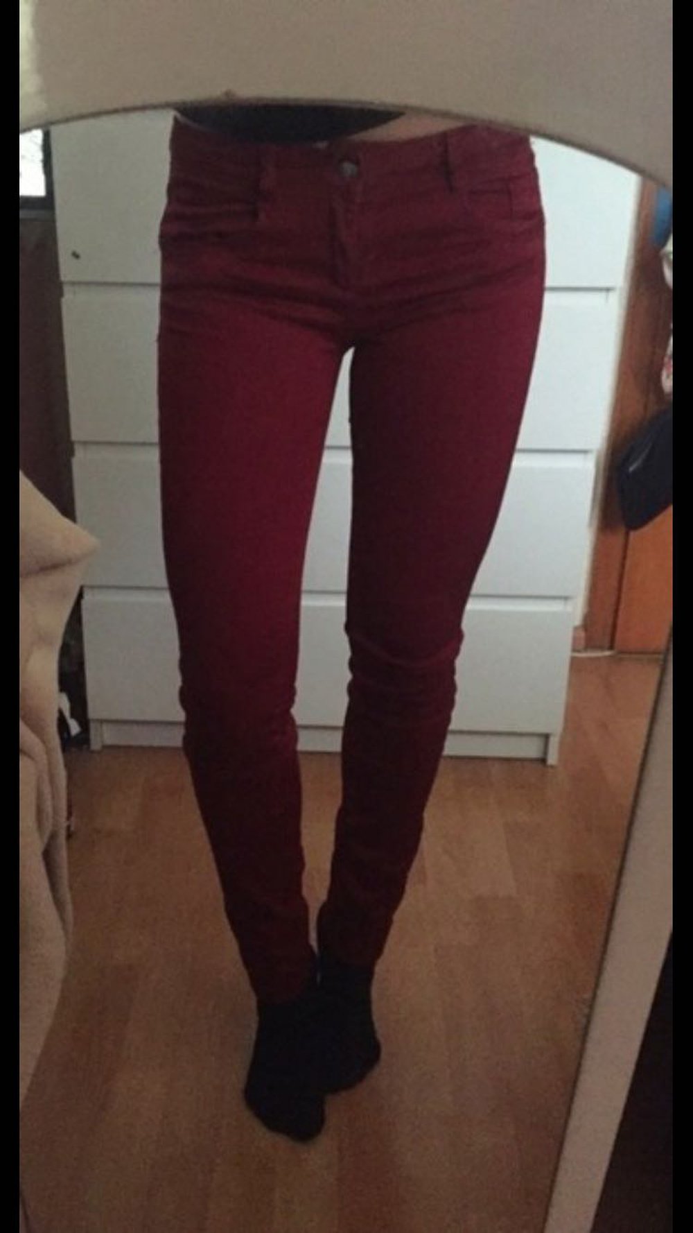 Rote Skinny Jeans von Zara trf