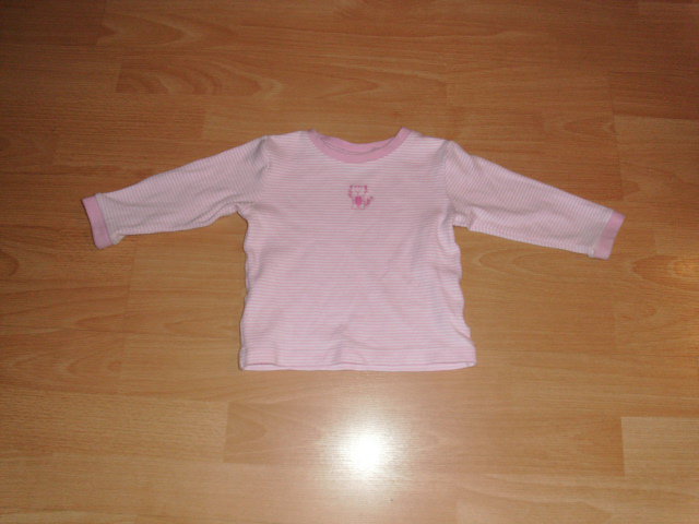 Langarmshirt von Topolino, rosa-weiß mit Motiv, Gr. 74