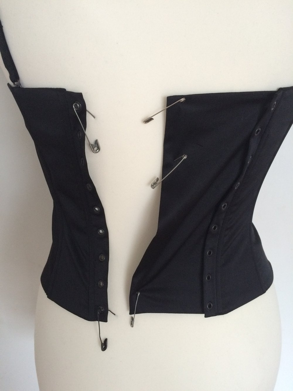 Corsett Corsage schwarz glänzend