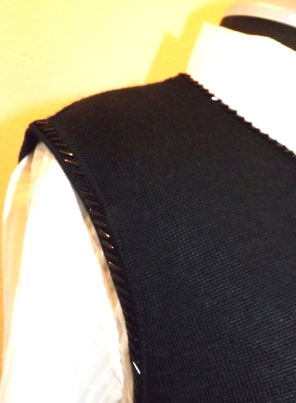 Pullunder - College Look - schwarz - bestickt - XL