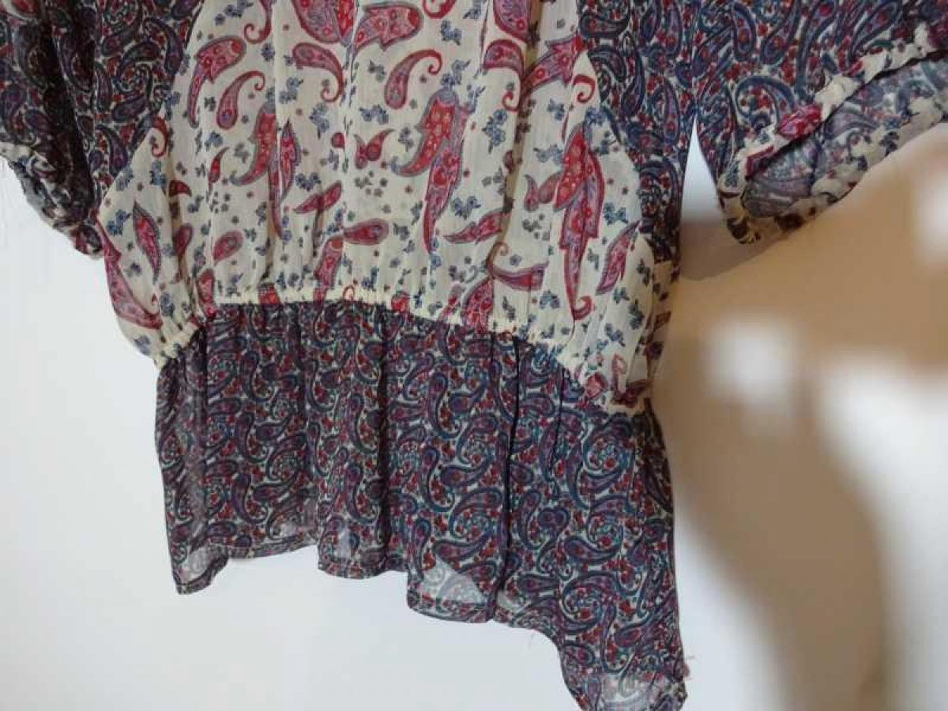 Leichtes Top mit Paisleymuster Sommer Transparent Gr. 40 Gr. M