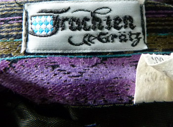 Langer Trachten Rock, lila schwarz petrol gestreift, Boho Gothic Hippie Landleben Folklore Retro Vintage