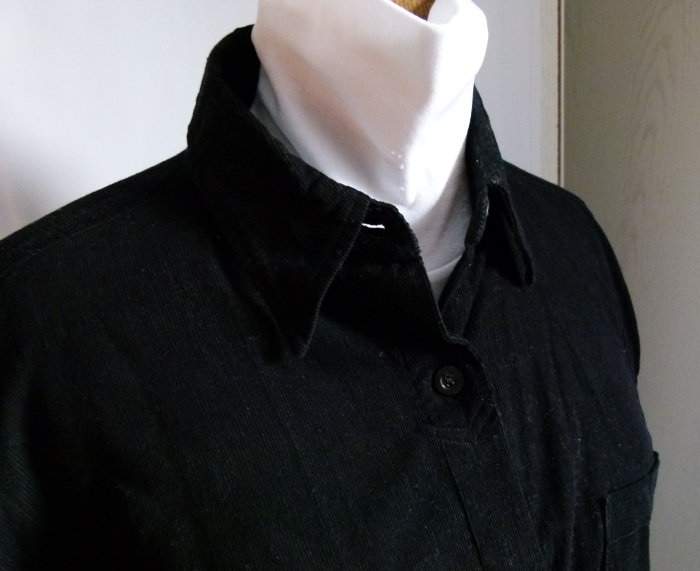 Cord Bluse Kord Hemd Jacke, schwarz, Gothic Boho Casual Emo Metal Festival