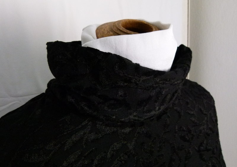 Long Pulli Rollkragen Samt Pullover, schwarzer Ausbrenner Pannesamt, Gothic Mori Festival Hippie Goa Winter Velvet