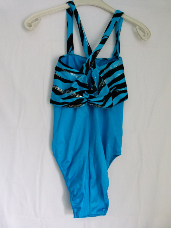 Badeanzug aus den 80ern, türkis schwarz silber, mit Bandeau, Vintage Retro 80s Sommer Strand Festival Goa
