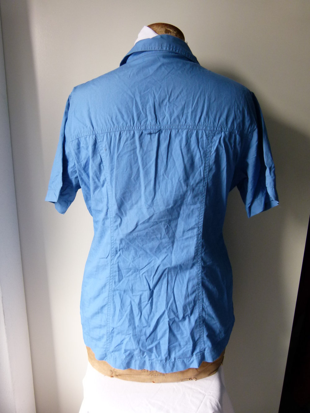 Bluse Hemd im Boyfriend-Stil, blau, Retro Vintage Casual Festival Sommer