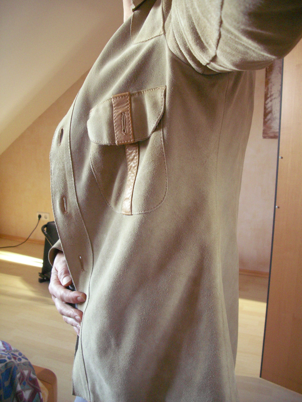 Lederjacke Boyfrendstyle, Gr. 40/42, Herren Gr. M, Cargojacke, Vintage hellbraun-nudefarben, TOP SELL!