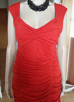 Schönes gerafftes Rotes Kleid M/L / H&M