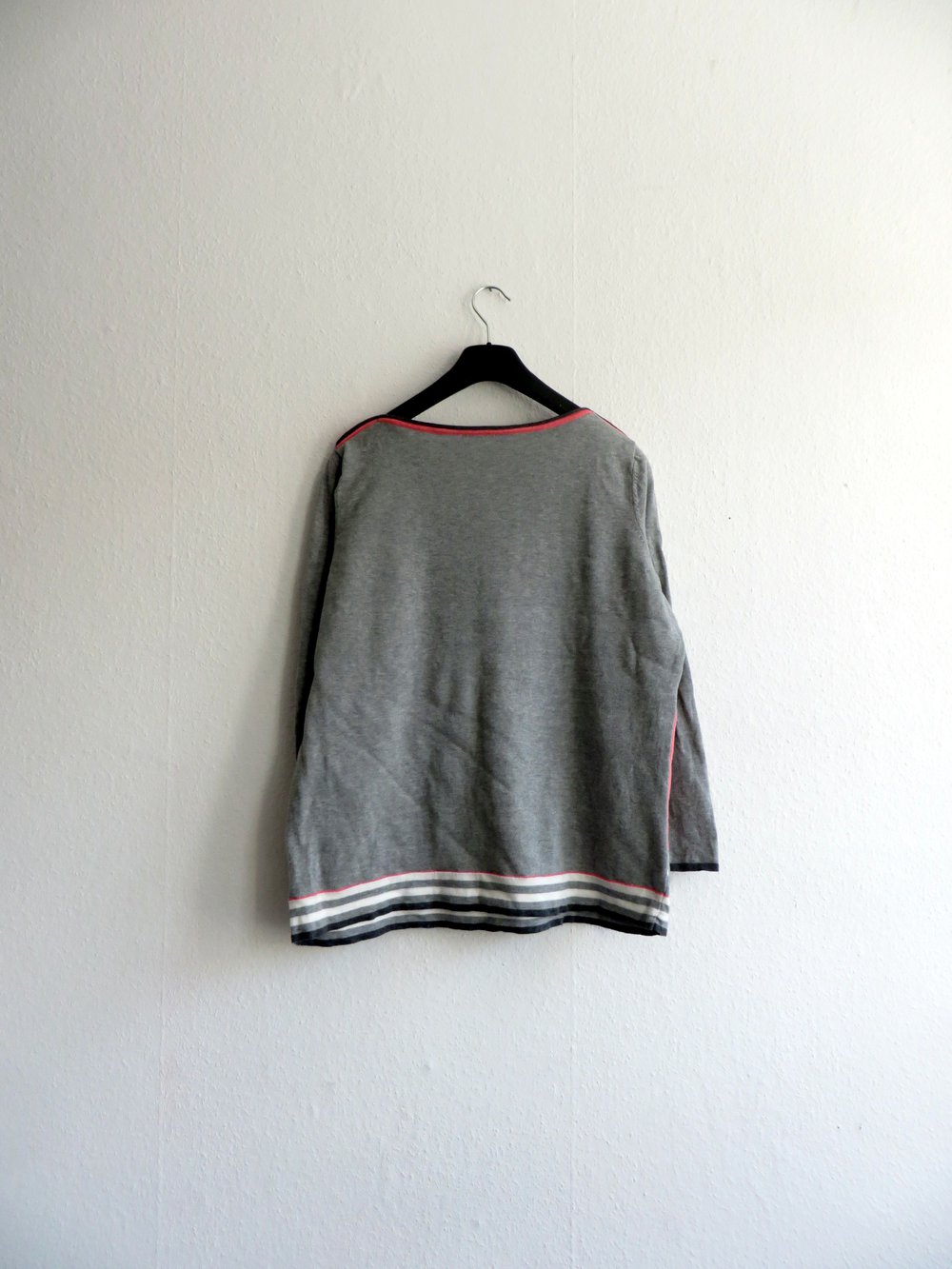 Betty Barclay Strickpullover Gr. XL grau koralle oversized Polkadots Punkte 