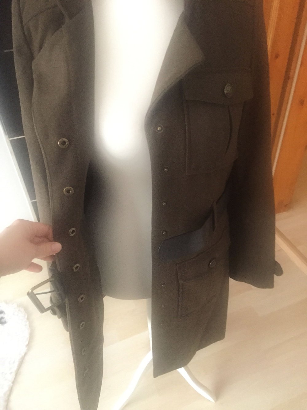 Mantel / Trenchcoat Gr.40 im Militärstil * Khaki 