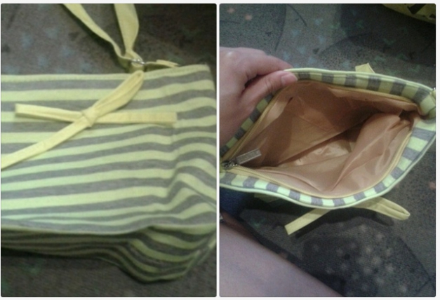 Tasche Umhängetasche grau neongelb