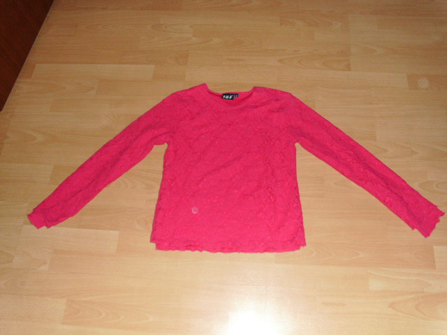Langarmshirt von TKF, pink doppellagig, Gr. 164