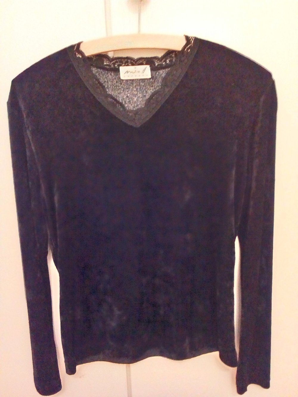 Samt Tunika Shirt Gr. M 40 schwarz
