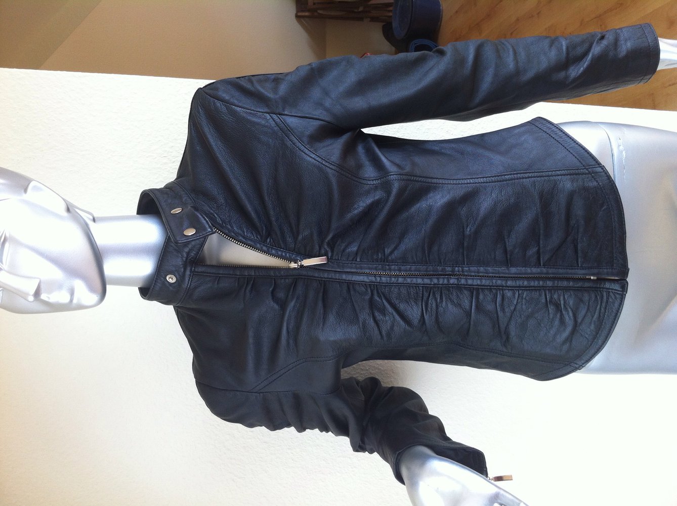 Echtlederjacke schwarz Bikerjacke
