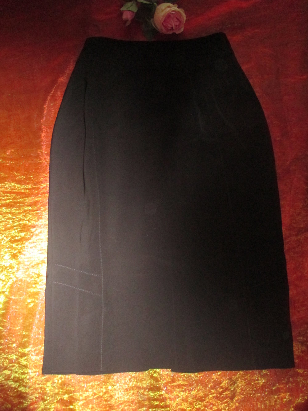 NEU Sekretärinnen Etui Shift High-Waist Rock mit Glitzer Kristallen 