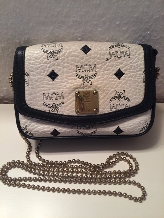 MCM Tasche weiß blau Monogramm